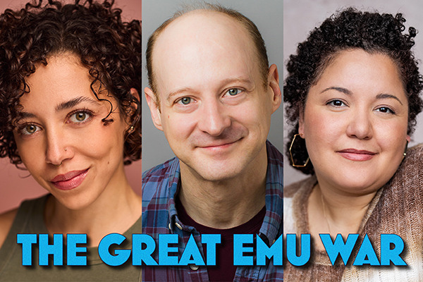 Photos of cast members of The Great Emu War