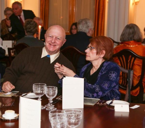 Alan Drinan and Martha McLeod examine the Britannia pin
