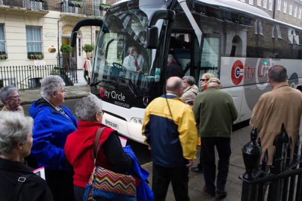 Boarding for a half-day city tour of London