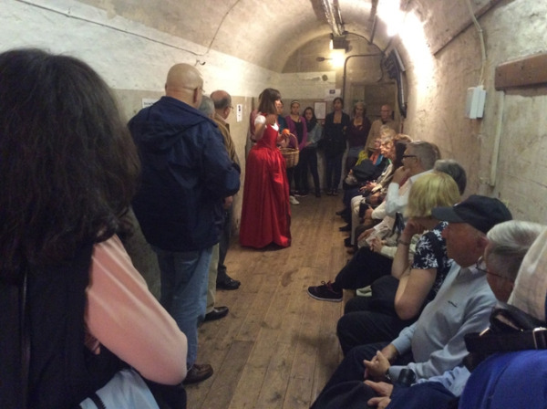 At Theatre Royal Drury Lane Nell Gwyn took us to the underground tunnel to look for ghosts. This is the only part of the original 1663 theatre remaining.