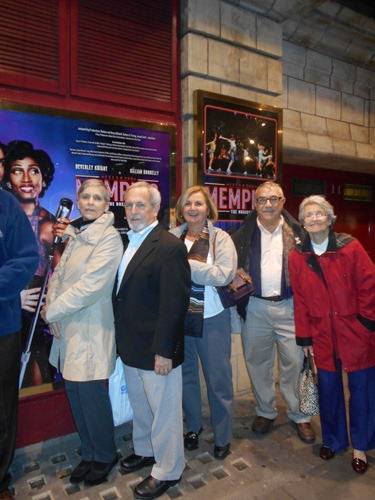 Outside the theatre after seeing Memphis.