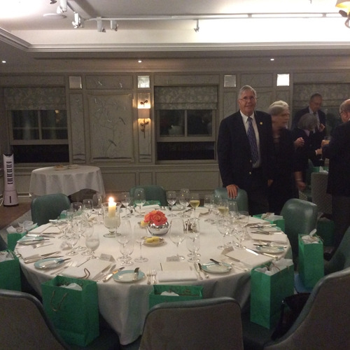 Jim Wilmot thought the tables were beautifully set for our Farewell Dinner at Fortnum and Mason and we agree