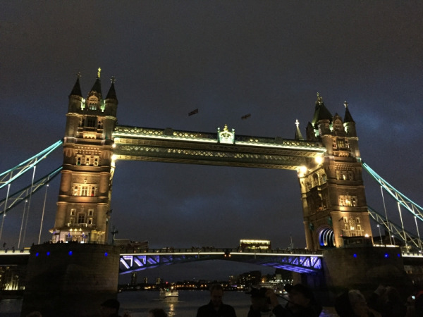 Cruising on the River Thames under Tower Bridge