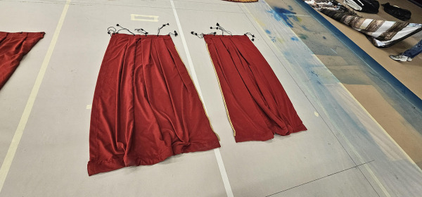 Red Apollo Jezebel Curtains Pair A* - 7'-3