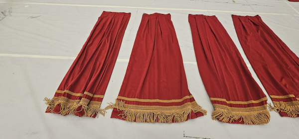 Red Apollo Jezebel Curtains Pair C* - 6'-7