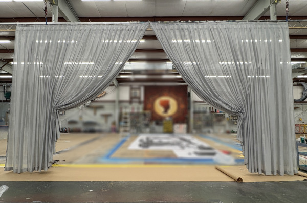 White Christmas 2025 - Silver Curtain (Open) - 15' H x 14' W (Each Side)