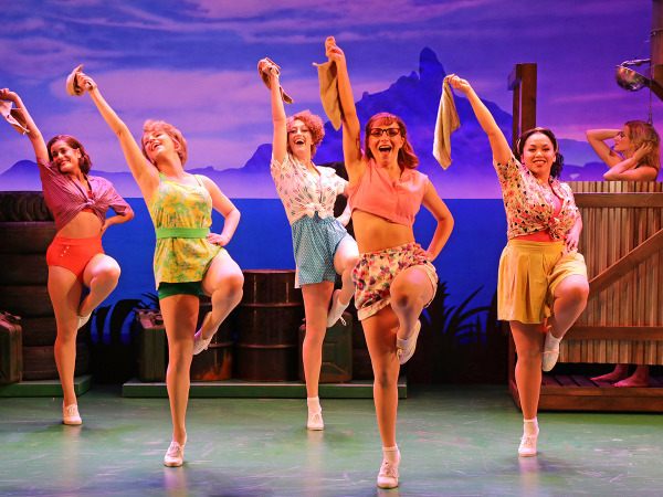 Hannah Jewel Kohn, Kelly Berman, Chloe Fox, Alexa Jane Lowis, Nicolette Shin and Danielle Wade in Goodspeed's South Pacific. Photo by Diane Sobolewski