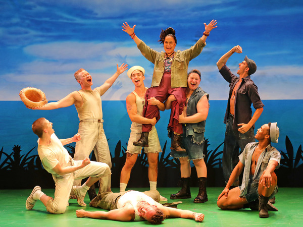 Joan Almedilla and the cast of Goodspeed's South Pacific. Photo by Diane Sobolewski