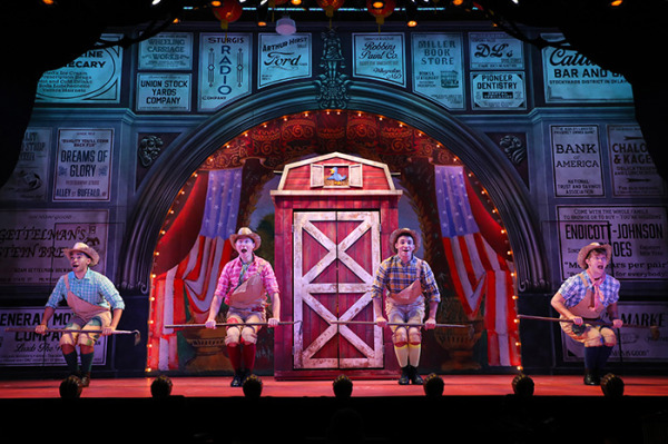 David Cochise Williams, Michael Starr, Gabe Amato and Ben Sears in Goodspeed's Gypsy. Photo by Diane Sobolewski