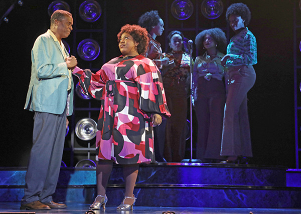 Robert Cornelius, Trejah Bostic and the cast of Dreamgirls. Photo by Diane Sobolewski.
