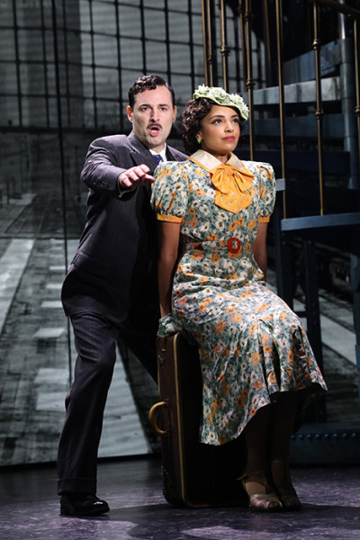 Max von Essen as Julian Marsh and Carina-Kay Louchiey as Peggy Sawyer in Goodspeed's 42nd Street. Photo by Diane Sobolewski