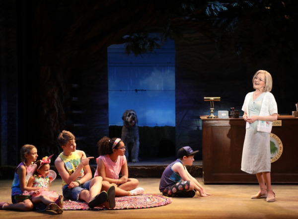 Isabel Keating (Franny Block) with the cast of Goodspeed Musicals’ Because of Winn Dixie, extended by popular demand through September 5 at The Goodspeed. Photo by Diane Sobolewski.