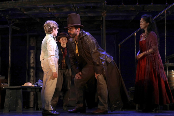 Elijah Rayman and Brandon Andrus with Gavin Swartz and EJ Zimmerman in Goodspeed's OLIVER!. (c)Diane Sobolewski