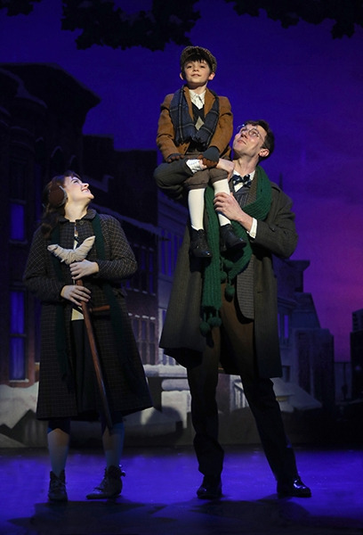 Daisy Wright, Sam Duncan and Matt Gibson in Goodspeed's A Connecticut Christmas Carol. (c)Diane Sobolewski.