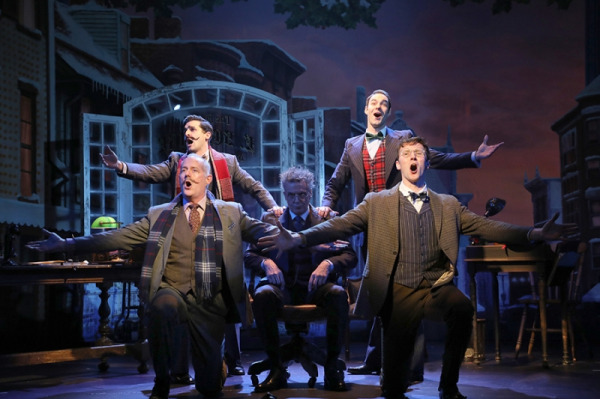 Jeff Williams, Alex Stewart, Robert Cuccioli, Jon Cooper and Matt Gibson in Goodspeed's A Connecticut Christmas Carol. (c)Diane Sobolewski.