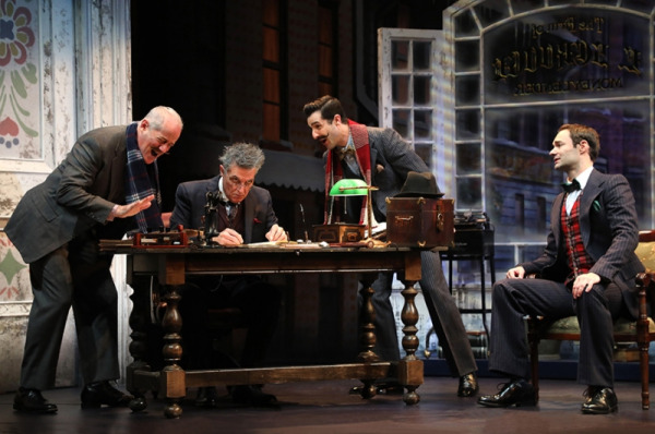 Jeff Williams, Robert Cuccioli, Alex Stewart and Jon Cooper in Goodspeed's A Connecticut Christmas Carol. (c)Diane Sobolewski.