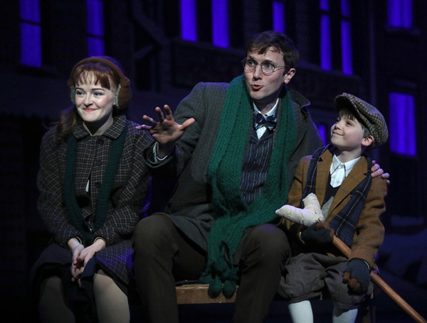 Daisy Wright, Matt Gibson and Sam Dumcan in Goodspeed's A Connecticut Christmas Carol. (c)Diane Sobolewski.