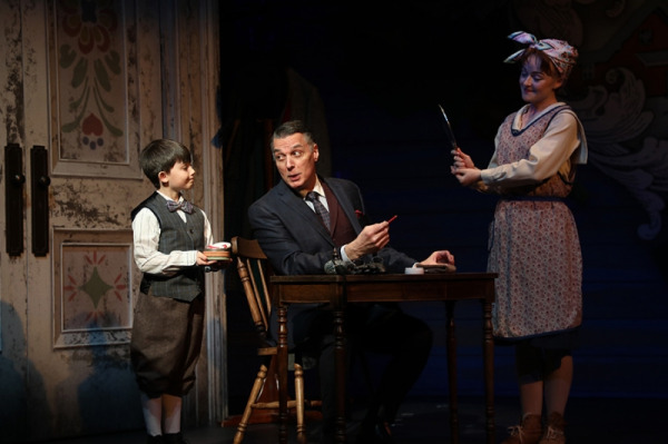 Sam Duncan, Robert Cuccioli and Daisy Wright in Goodspeed's A Connecticut Christmas Carol. (c)Diane Sobolewski.