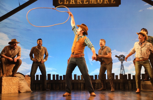 Alex Ringler, Mark Deler, Jake Swain, Tripp Hampton and Marco Antonio Santiago in Goodspeed's Oklahoma! (c)Diane Sobolewski