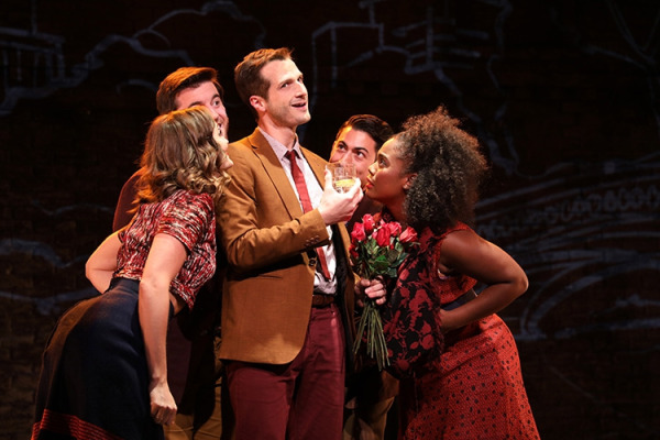 Leah Sprecher, Kevin Zak, Bryan Fenkart, Nikko Kimzin, and Danyel Fulton in Goodspeed's Darling Grenadine. (c) Diane Sobolewski