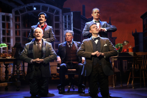 Jeff Williams, Alex Stewart, Robert Cuccioli, Noah Plomgren and Matt Gibson in Goodspeed's A CONNECTICUT CHRISTMAS CAROL. (c)Diane Sobolewski