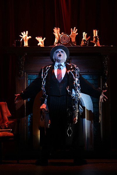 Michael Thomas Holmes with the cast of Goodspeed's A CONNECTICUT CHRISTMAS CAROL. (c)Diane Sobolewski