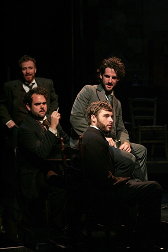 Bobby Steggert with Paul Castree, Greg Hildreth and John Riddle in Goodspeed's MY PARIS. Photo by Diane Sobolewski.