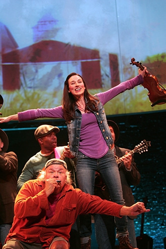 Gary Farmer and Elizabeth A. Davis with Jahi A. Kearse, Paul Lincoln and David Finch in Goodspeed's INDIAN JOE. (c)Diane Sobolewski
