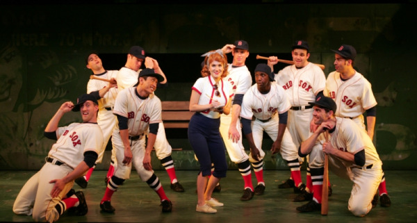 Lora Lee Gayer and the cast of Goodspeed's DAMN YANKEES. (c)Diane Sobolewski.