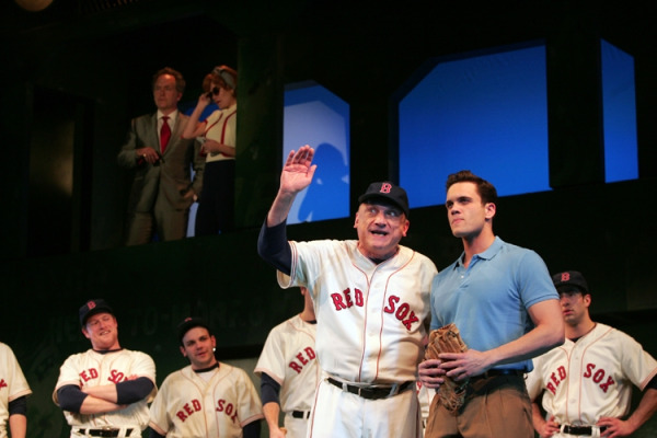 Ron Wisniski, Stephen Mark Lukas, and the cast of Goodspeed's DAMN YANKEES. (c)Diane Sobolewski.