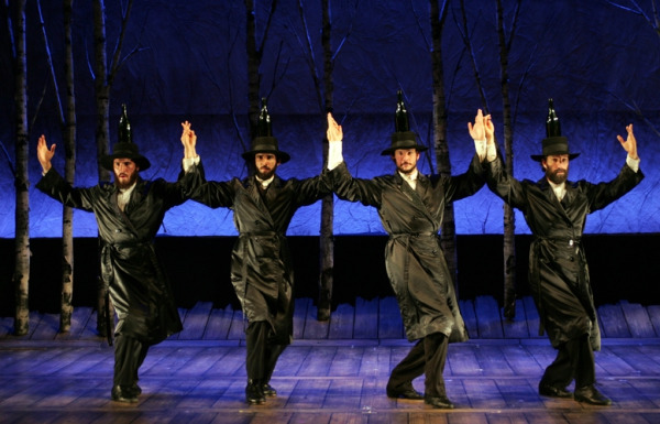 Matthew Amira, Charles South, Will Burton, and Jesse Swimm in Goodspeed's FIDDLER ON THE ROOF. (c)Diane Sobolewski