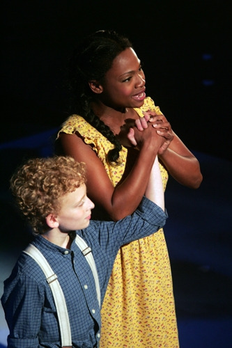 Avery Baran and Shannon Antalan in Goodspeed's THE CIRCUS IN WINTER. (c)Diane Sobolewski