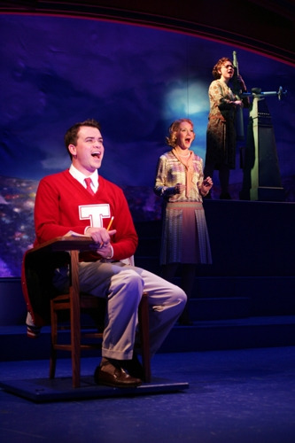 Ross Lekites, Lindsay O'Neil and Chelsea Morgan Stock in Goodspeed Musicals Good News. Photo by Diane Sobolewski
