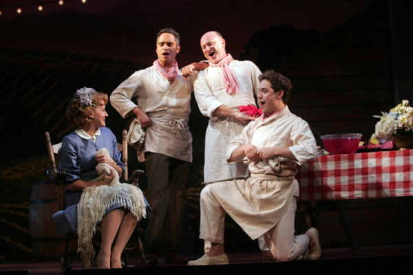 Mamie Parris, MartÃ­n SolÃ¡, Greg Roderick and Daniel Berryman in Goodspeed's THE MOST HAPPY FELLA. (c)Diane Sobolewski.