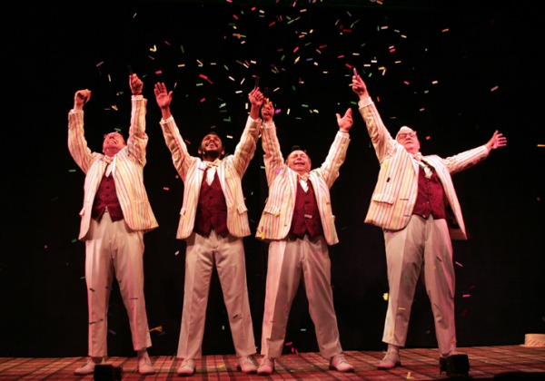 D.C. Anderson, Rohan Kymal, Danny Rutigliano and Wally Dunn in Goodspeed's The Fabulous Lipitones. (c)Diane Sobolewski