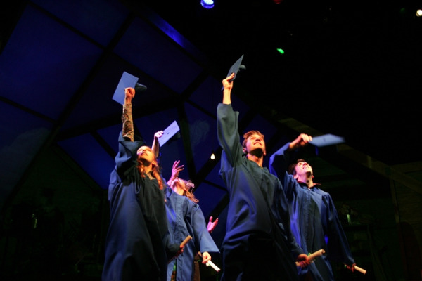Ephie Aardema, Elizabeth Stanley, Mark Jacoby, Dan DeLuca and Matthew Scott in Goodspeed's SNAPSHOTS. (c)Diane Soblewski