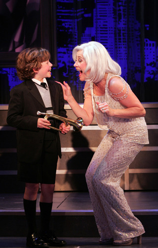 Eli Baker and Louise Pitre in Goodspeed's MAME. (c) Diane Sobolewski