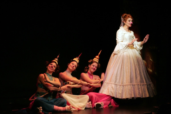 Katerina Papacostas, Alessa Neeck, Juliane Godfrey and Allie Schauer in Goodspeed's The Great American Mousical. (c) Diane Sobolewski.