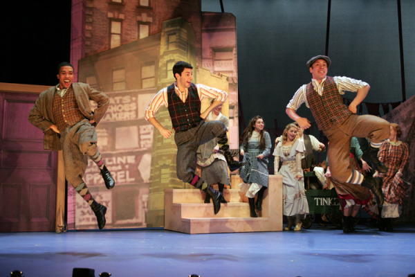 Clinton Roane, Matthew Bauman, Michael Warrell and the cast of Goodspeed Musicals' Hello! My Baby. (c) Diane Sobolewski.