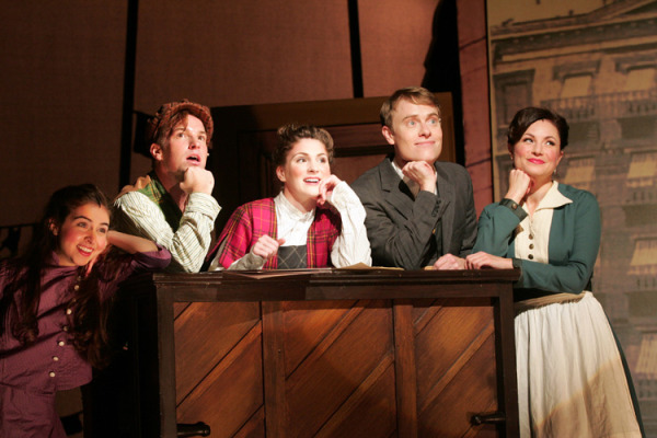 Alex Viola, Justin Bowen Stephanie Koenig, Carrington Vilmont and Kelly McCormick in Goodspeed Musicals' Hello! My Baby. (c) Diane Sobolewski.
