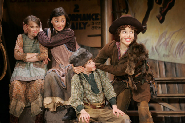 Griffin Birney, Jenn Gambatese, Marissa Smoker and Joy Rachel Del Valle in Goodspeed's Annie Get Your Gun. (c) Diane Sobolewski.