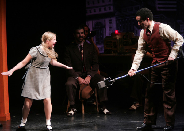 Gabriella Malek, Joey Sorge, David Spangenthal and Richard Riaz Yoder in Goodspeed Musicals' RADIO GIRL. (c) Diane Sobolewski.