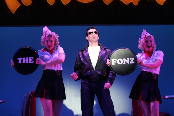 Leah Sprecher, Joey Sorge, and Mia Price in Goodspeed Musicals' HAPPY DAYS. (c) Diane Sobolewski.