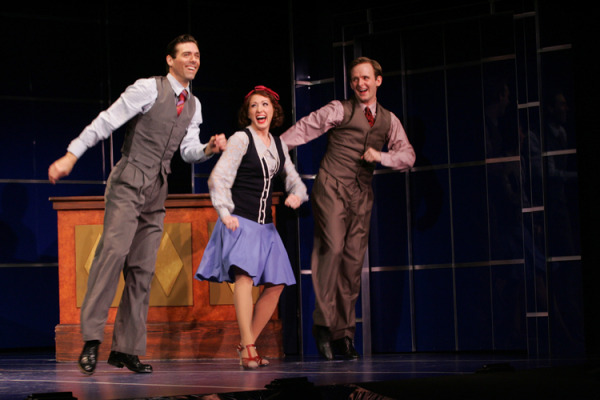 David Elder, Sarah Jane Everman and Scott Barnhardt in Goodspeed's production SINGIN' IN THE RAIN. (c)Diane Sobolewski
