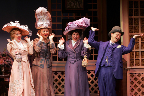 Dorothy Stanley, Jennifer Allen, Cheryl McMahon and Stephan Bienskie in Goodspeeds HIGH BUTTON SHOES. (c)Diane Sobolewski.