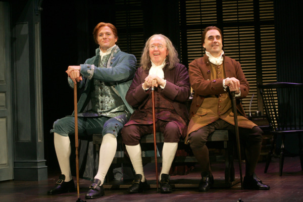 Edward Watts, Ronn Carroll and Peter A. Carey in Goodspeed's 1776. (c)Diane Sobolewski.