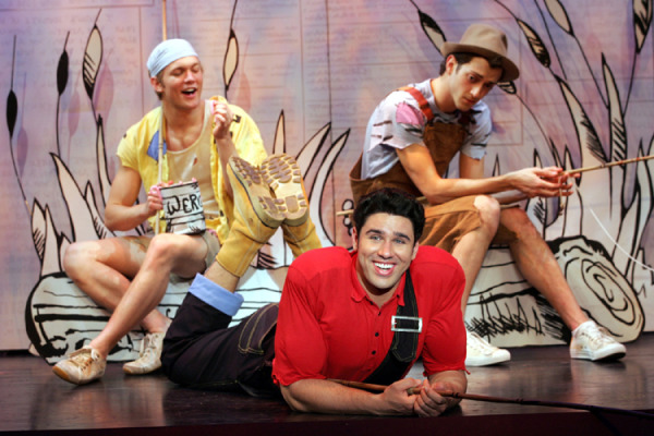 Eddie Rabon, Glenn Lawrence and Mark Roland in Goodspeed's LI'L ABNER. (c)Diane Sobolewski.