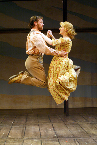 Ryan Jackson and Sarah Jane Everman in Goodspeed's SEVEN BRIDES FOR SEVEN BROTHERS. (c)Diane Sobolewski.