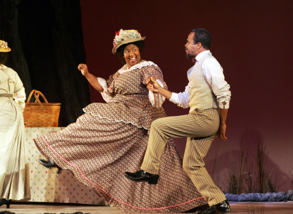 NaTasha Yvette Williams and Edward M. Barker in Goodspeed's ABYSSINIA. (c)Diane Sobolewski.