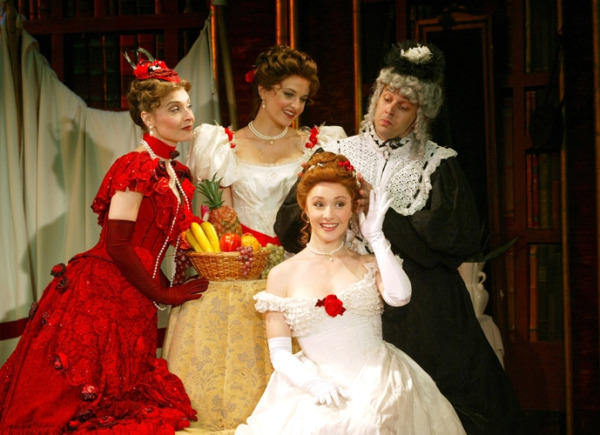 Mary Illes, Kristin Huxhold, Nili Bassman and Noah Racey in Goodspeed's WHERE'S CHARLEY? (c) Diane Sobolewski